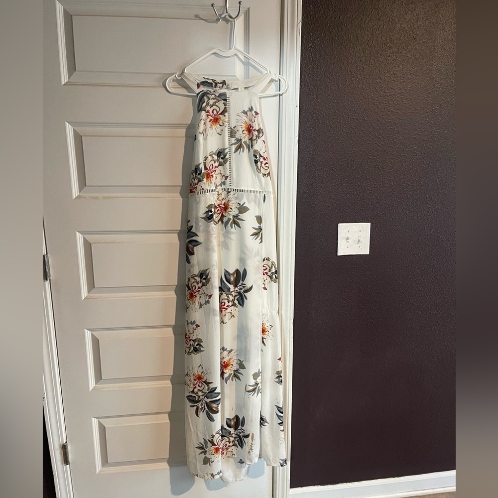 Long white and floral dress